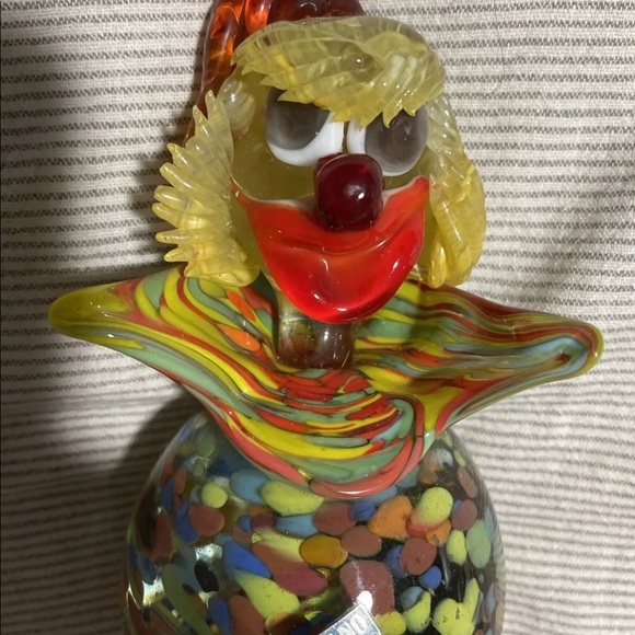 Murano Glass Clown Figurine - 6" Multicolored - Picture 8 of 9